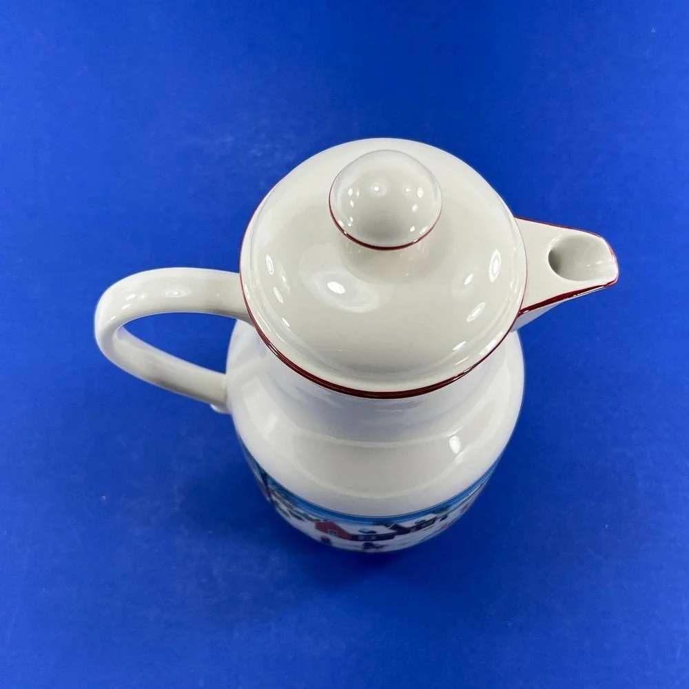 Villeroy & Boch Coffee Pot 1980s Naif Christmas Gerard LaPlau Winter Scenes